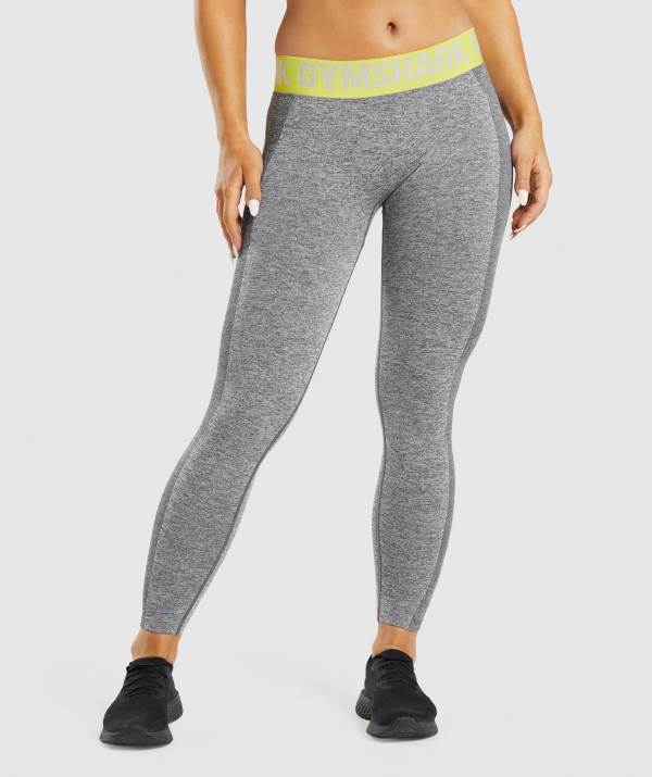 Damske Legíny Gymshark Flex Low Rise Siva / Žlté | DI3279841
